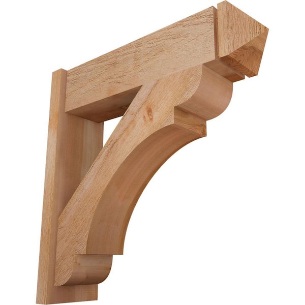 Ekena Millwork 8 in. x 30 in. x 30 in. Olympic Arts and Crafts Rough Sawn Western Red Cedar Outlooker