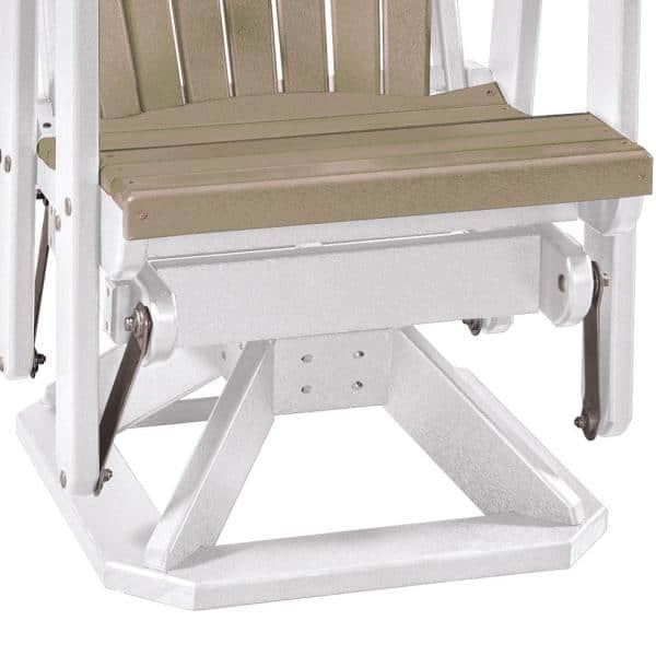 Coastal Comfort Weatherwood & White Poly Resin Swivel Glider Chair