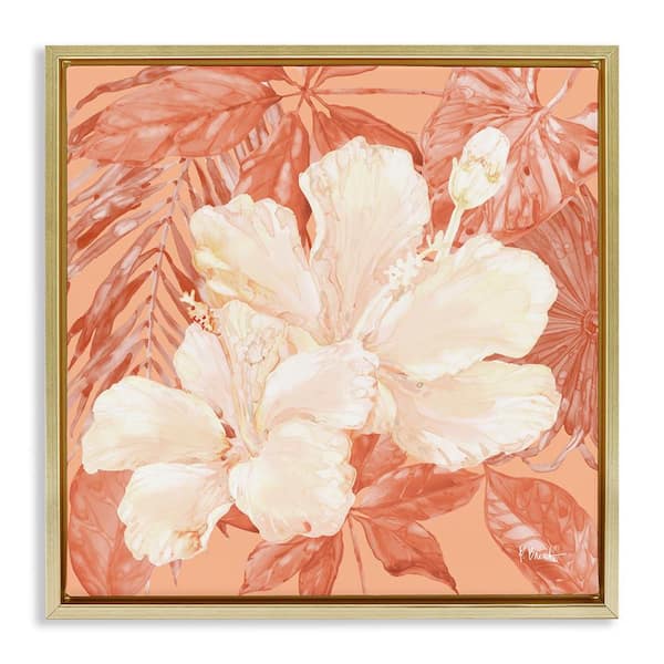 Stupell Industries Hibiscus Flower Bunches by Paul Brent Gold Floater Frame Nature Graphic Art Print 25 in. x 25 in.