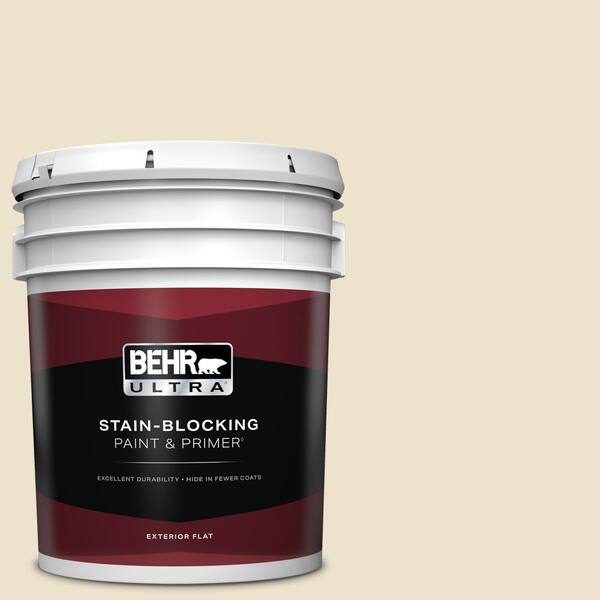 BEHR ULTRA 5 gal. #PPU7-15 Ivory Lace Flat Exterior Paint & Primer