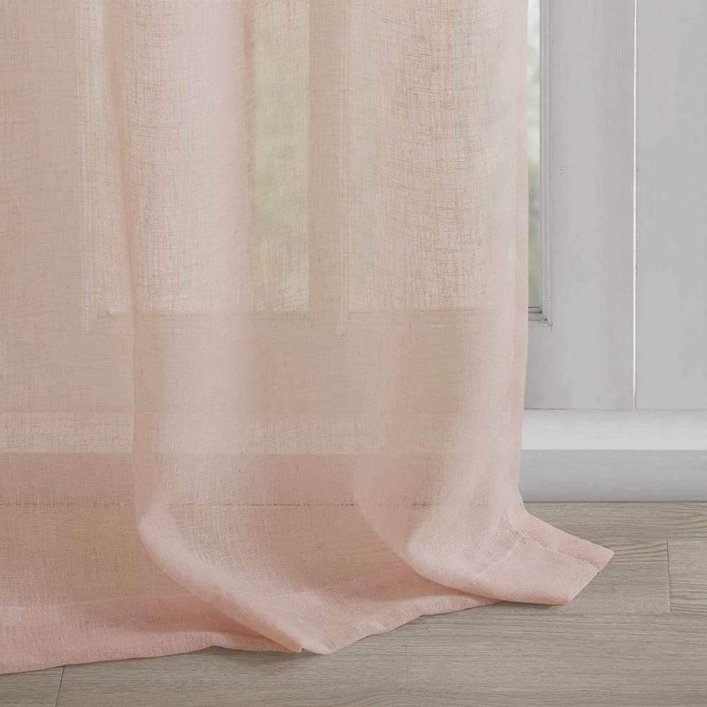 Blush Tab Top Sheer Polyester Linen Window Panel