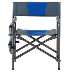 1-piece Padded Folding Outdoor Chair with Storage Pockets, Lightweight Oversized Directors Chair