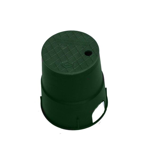 DURA 7 in. Round Valve Box in Green Body Green Lid