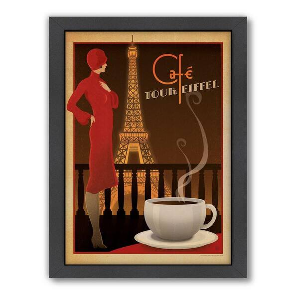 Americanflat 27 in. x 21 in. "Cafe Tour Eiffel" by Joel Anderson Framed Wall Art
