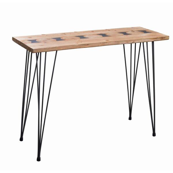 Kenroy Home Farfalle Wood Grain and Iron Finish Console Table