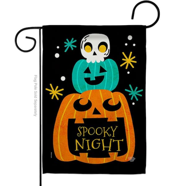 Ornament Collection 13 in. x 18.5 in. Spooky Night Garden Flag Double ...