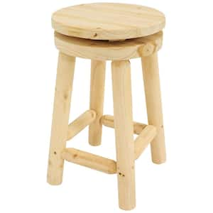 23.75 in. Fir Wood Swivel Bar Stool-Unfinished