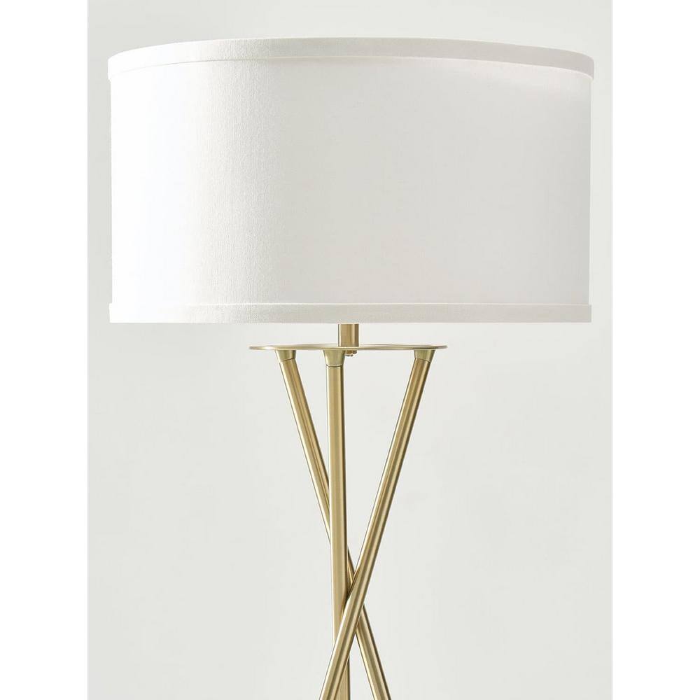 Brightech Jaxon Adjustable Brass Tripod Floor Lamp for Kids' Nursery