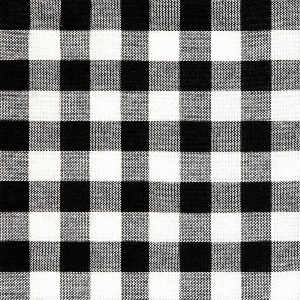 Buffalo Check Black/White Cotton Polyester Door Curtain Panel, 54" W x 40" L