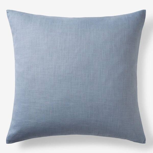 Company Cotton Dusty Blue Texture 24 in. X 24 in. Throw Pillow Cover