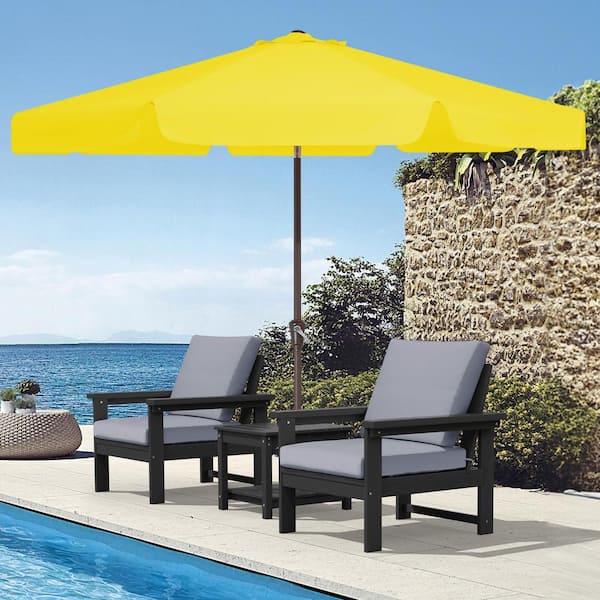 JEAREY 9 ft. Steel Market Crank and Tilt Outdoor Patio Umbrella in ...
