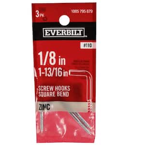 Everbilt 3/32 in. x 1-5/8 in. Zinc Screw Hook (3-Piece) 824291 - The Home  Depot