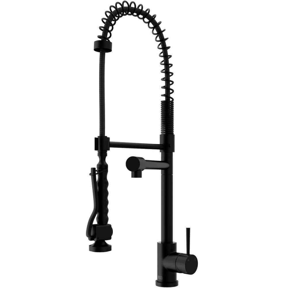 VIGO Zurich Single Handle Pull-Down Sprayer Kitchen Faucet in Matte Black