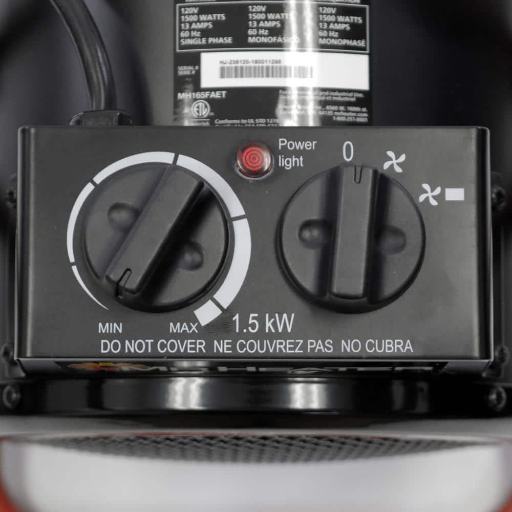 Portable Black Electric Forced Air Space Heater with Thermostat