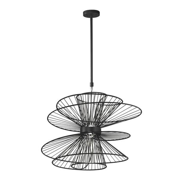Zeta Large 2-Light Black LED Pendant Light