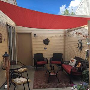 7 ft. x 13 ft. 185 GSM Rust Red Rectangle UV Block Sun Shade Sail for Yard and Swimming Pool etc.