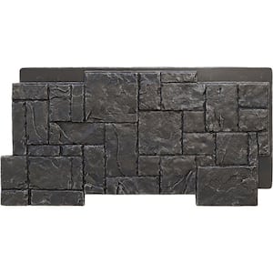 Castle Rock 49 in. x 1 1/4 in. Dark River Stacked Stone, StoneWall Faux Stone Siding Panel