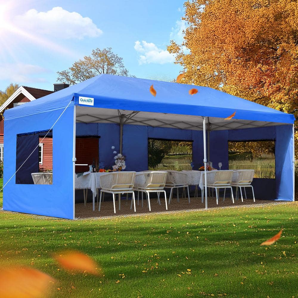 10 ft. x 20 ft. Pop Up Canopy with 6 Sidewalls Easy Up Canopy Tent Instant 