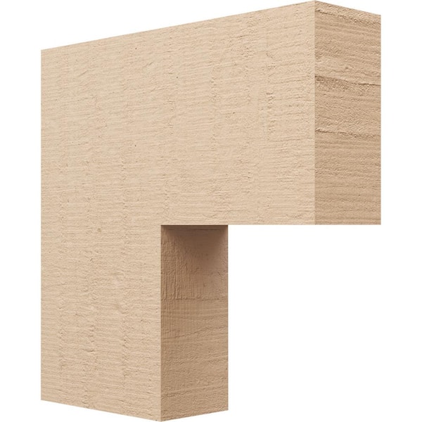 Ekena Millwork Thin Series 1 7 in. x 28 in. x 28 in. Chapel Hill Rough Cedar Woodgrain Timberthane Polyurethane Corbel in Primed Tan