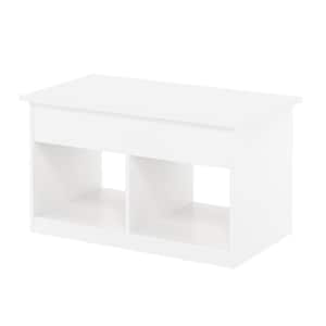 Jensen 35.43 in. Solid White Rectangle Lift Top Coffee Table