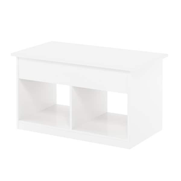 Furinno Jensen 35.43 in. Solid White Rectangle Lift Top Coffee Table