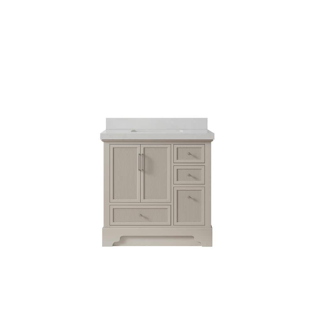 Alys 36 in. W x 22 in. D x 36 in. H Single Sink Bath Vanity Center in Fine Grain with 2 in. Carrara Qt. Top price history on PriceWatchPro
