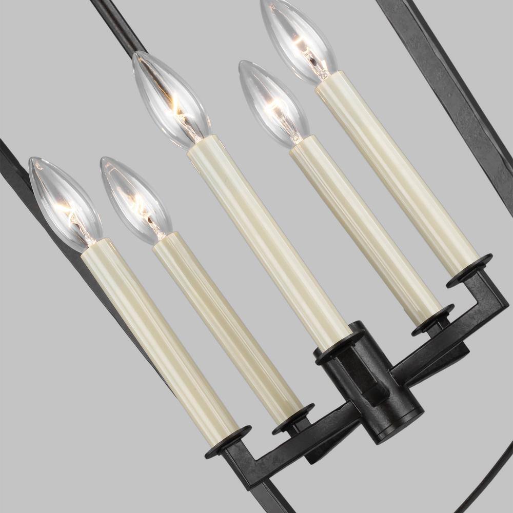 Thayer Graceful Curved 5-Light Chandelier in Smith Steel