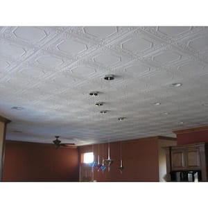 Topkapi Palace 1.6 ft. x 1.6 ft. Glue Up Foam Ceiling Tile in Plain White (21.6 sq. ft./case)