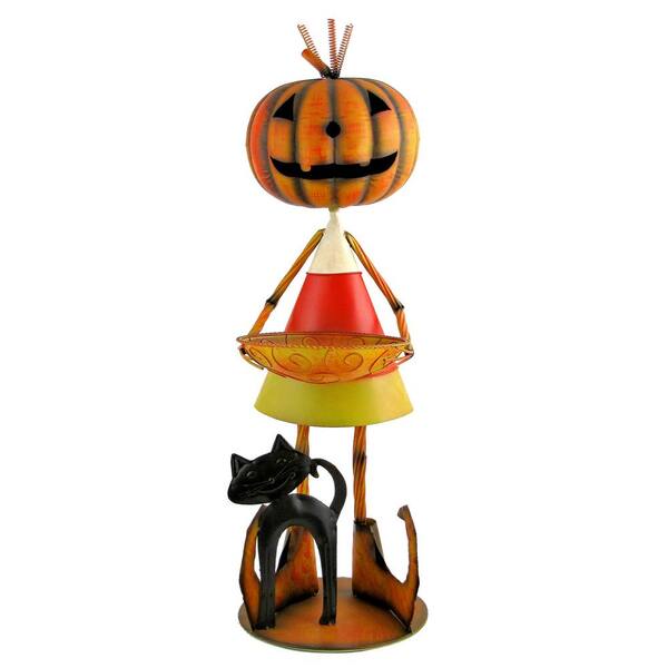 Zaer Ltd. International 37 in. Iron Candy Corn Jack-O-Lantern Man with ...