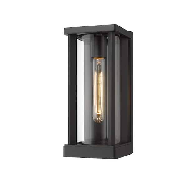 Unbranded Glenwood Black Outdoor Hardwired Wall Sconce with No Bulbs Included