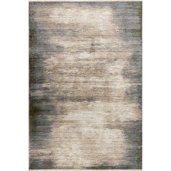 Rhianna Contemporary Abstract Dark Beige 3 ft. x 5 ft. Indoor/Outdoor Patio Area Rug