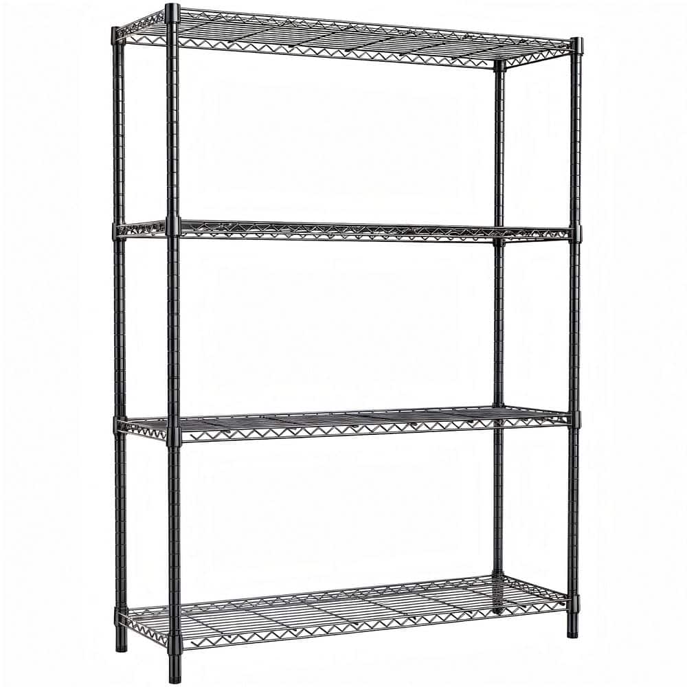 Metal Wire 4-Shelf Freestanding Adjustable Shelving Unit in Black (45.3 in. W x 59.1 in. H x 15.7 in. D) price history on PriceWatchPro