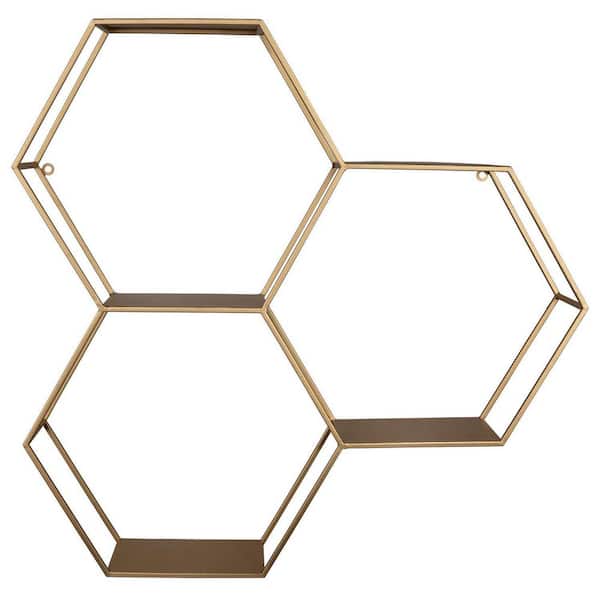 HomeRoots Decorative Wall Shelf Victoria 4.75 in. D x 27 in. W x 27 in. H Metal Accent