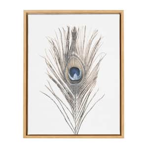 24 in. x 18 in. "Peacock Feather" by Tai Prints Framed Canvas Wall Art