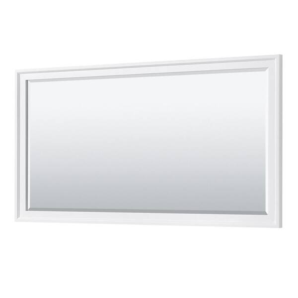 Wyndham Collection Tamara 70 in. W x 33 in. H Framed Rectangular Bathroom Vanity Mirror in White