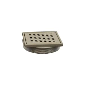 4 in. Brushed Nickel Drain Cover (with Square Grid Pattern)