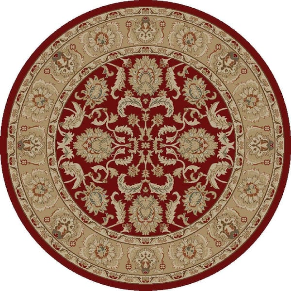 Concord Global Trading Ankara Oushak Red 5 ft. Round Area Rug 61700 ...