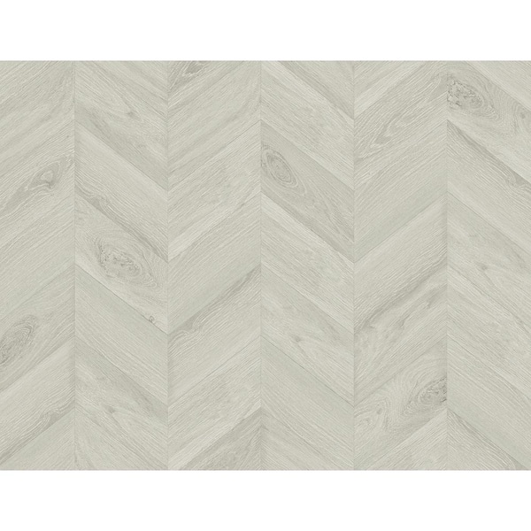 LILLIAN AUGUST 60.75 sq. ft. Coastal Haven Birch Keone Bay Chevron Embossed Vinyl Unpasted Wallpaper Roll