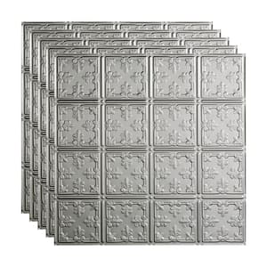 Traditional #10 2 ft. x 2 ft. Argent Silver Lay-In Vinyl Ceiling Tile (20 sq. ft.)