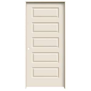 36 in. x 80 in. Smooth Rockport Right-Hand Solid Core Primed Molded Composite Single Prehung Interior Door