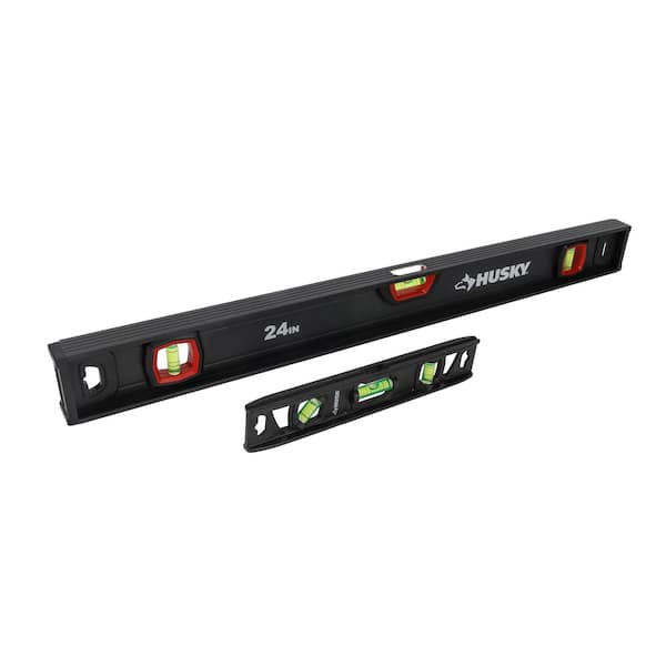 Husky 2pk 9in. Torpedo and 24in. Aluminum Level