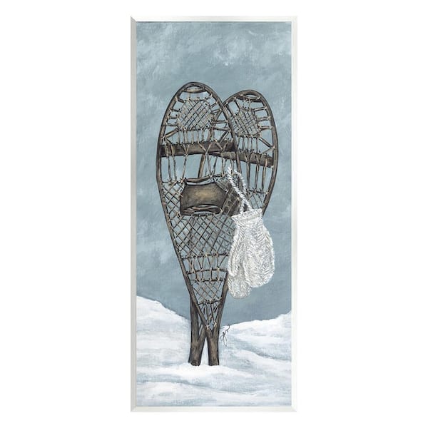 Stupell Industries Snowshoes and Winter Gloves by Julie Norkus 1-Piece Unframed Graphic Print Sports Poster Art Print 17 in. x 7 in.