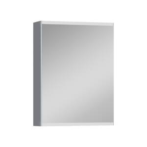16 in. W x 20 in. H Medium Rectangular Silver Aluminum Recessed/Surface Mount Medicine Cabinet with Mirror