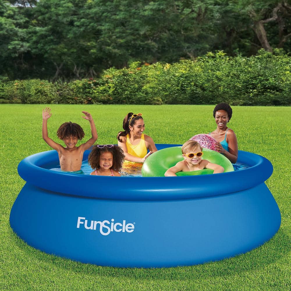 10 ft Round Blue Inflatable Above Ground Pool