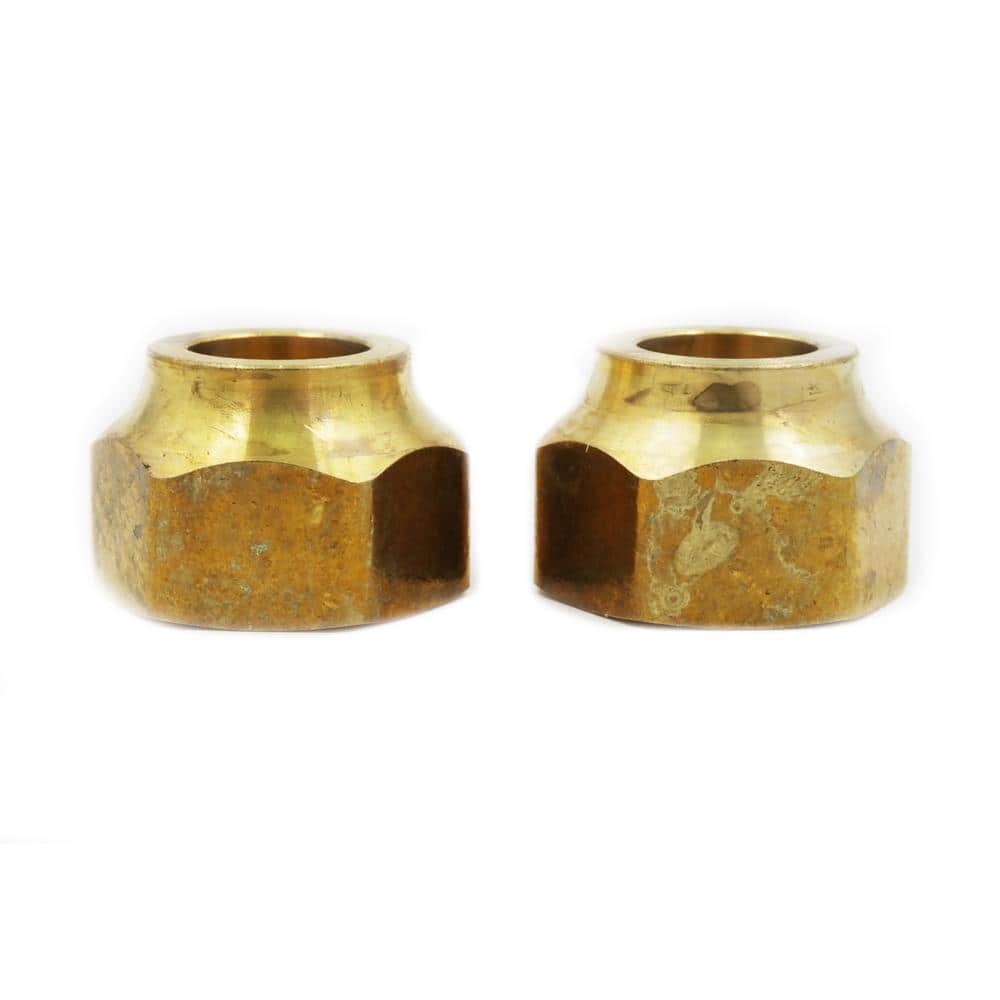 1/2" Flare Brass Nut Fitting for High Pressure Applications (2-Pack)