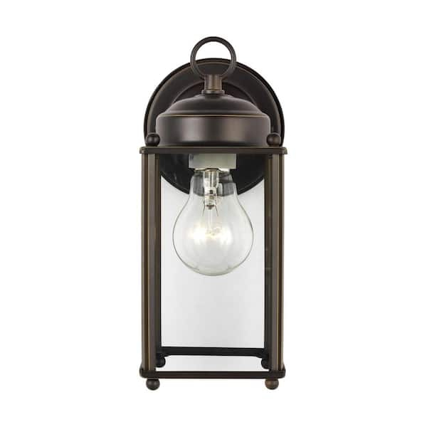 New Castle 1-Light Antique Bronze Outdoor Wall Lantern