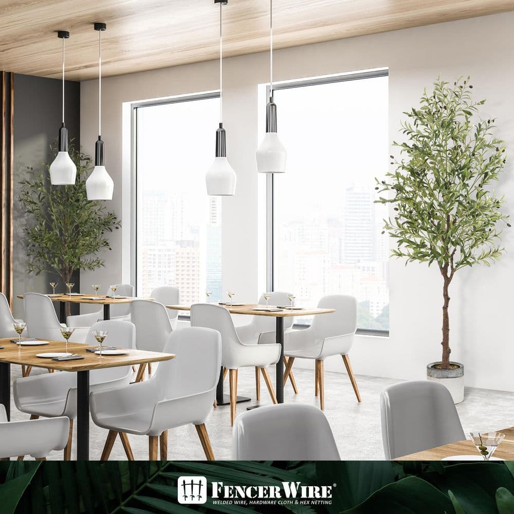 7-Foot Green Artificial Olive Tree with Black Plastic Pot