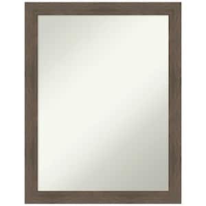 Hardwood Mocha Narrow 21 in. H x 27 in. W Wood Framed Non-Beveled Bathroom Vanity Mirror in Brown