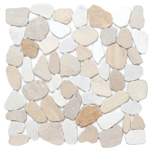 Cultura Summer Honed and Tumbled 11.81 in. x 11.81 in. x 8 mm Pebbles Mesh-Mounted Mosaic Tile (1 sq. ft.)