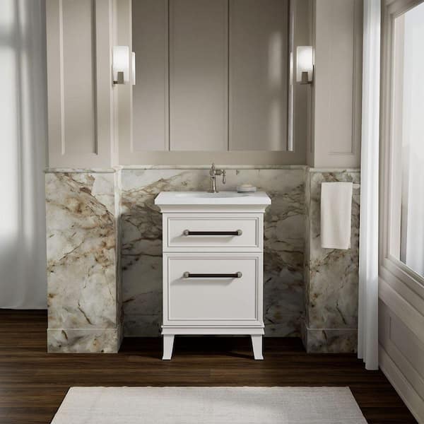 Artifacts 24 in. Single Sink Bath Vanity Cabinet without Top in Linen White